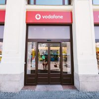Entrance to a Vodafone shop