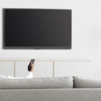 Lady watching TV